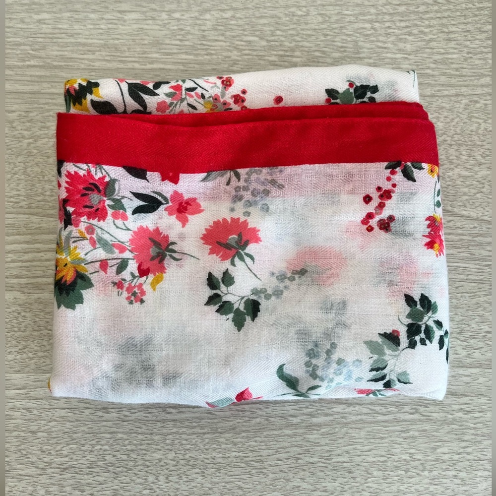 Floral Pink and White Infinity Scarf. Perfect for spring!